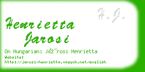 henrietta jarosi business card